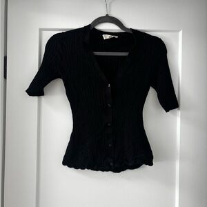 Sézane half sleeve Black Button-Up Sweater - worn once